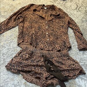 Aerie Leopard Print Pajama Set